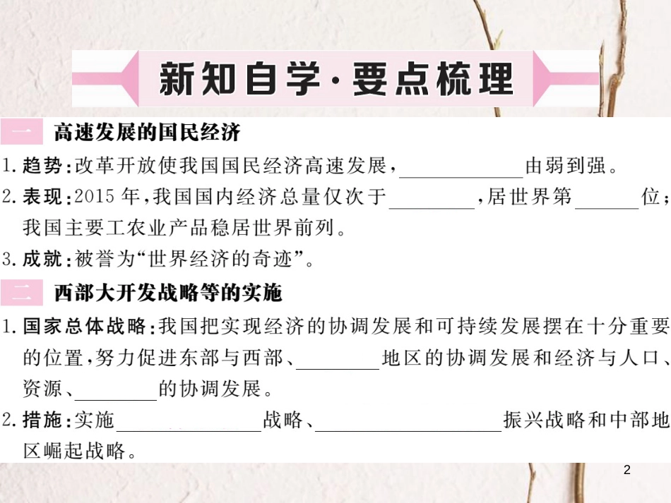 八年级历史下册 第三单元 社会主义现代化建设的新时期 第9课 世界经济的奇迹作业课件 川教版_第2页