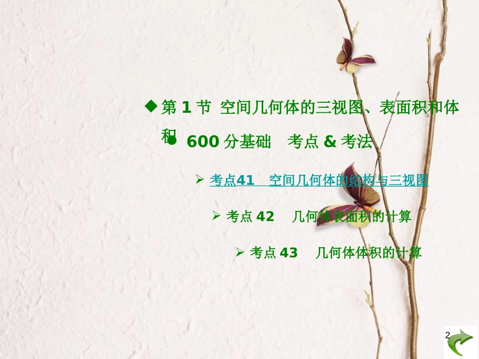 高考数学大一轮复习 专题8 立体几何课件 文_第2页