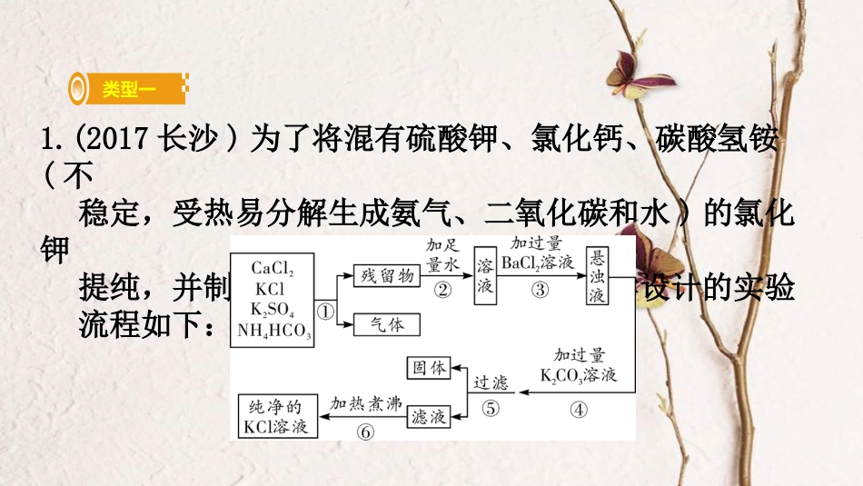 湖南省长沙市中考化学复习 第二部分 重点专题突破 专题二 流程图题课件_第2页