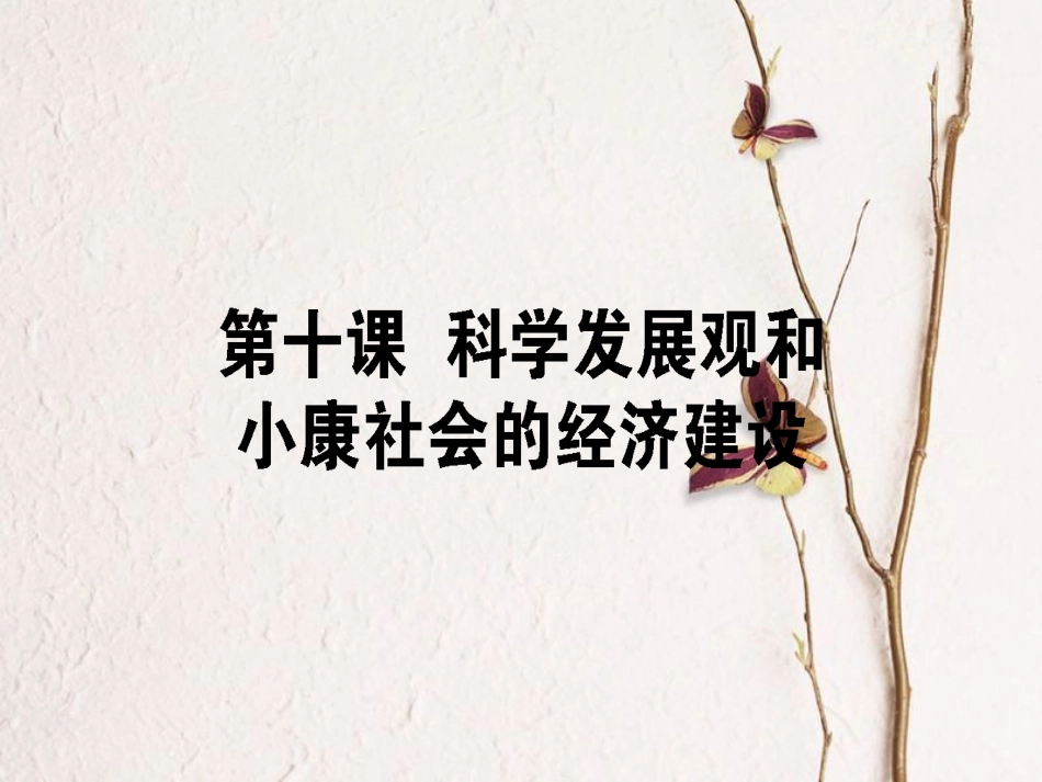 2019年高考政治一轮复习 第四单元 发展社会主义市场经济 10 科学发展观和小康社会的经济建设课件 新人教版必修1[共50页]_第1页