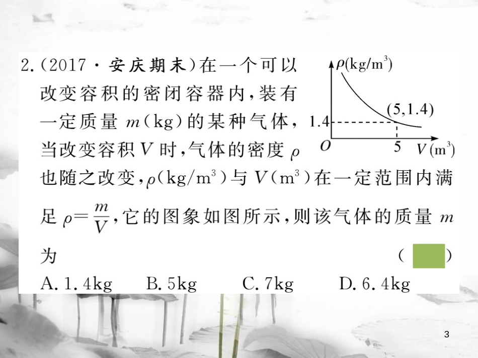 （安徽专版）九年级数学下册 第二十六章 反比例函数 26.2 第2课时 其他学科中的反比例函数练习课件 （新版）新人教版_第3页