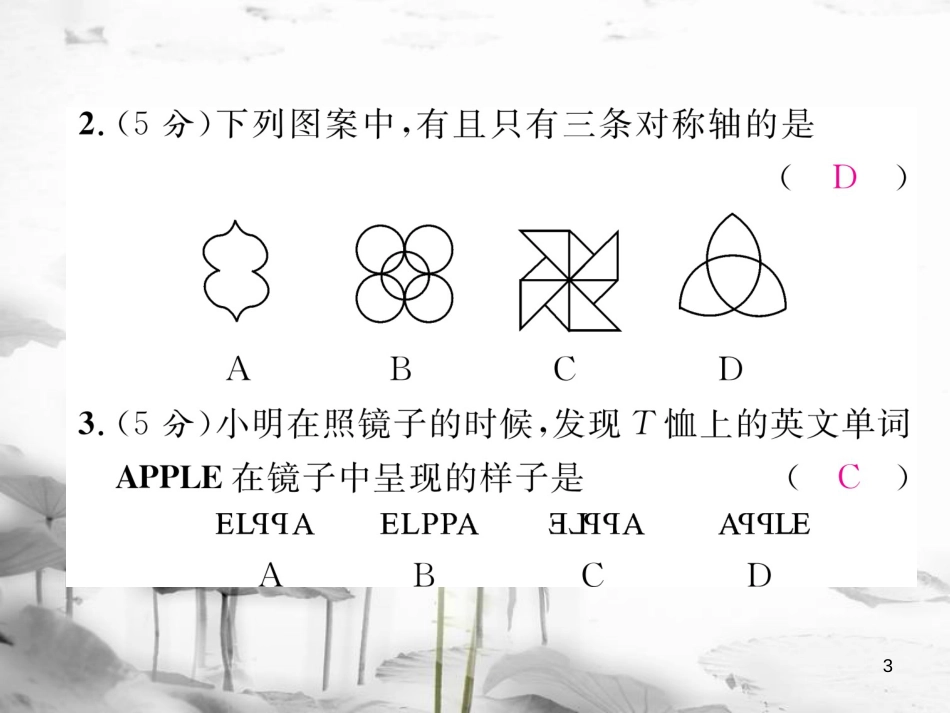 （毕节专版）七年级数学下册 双休作业（七）作业课件 （新版）北师大版(1)_第3页