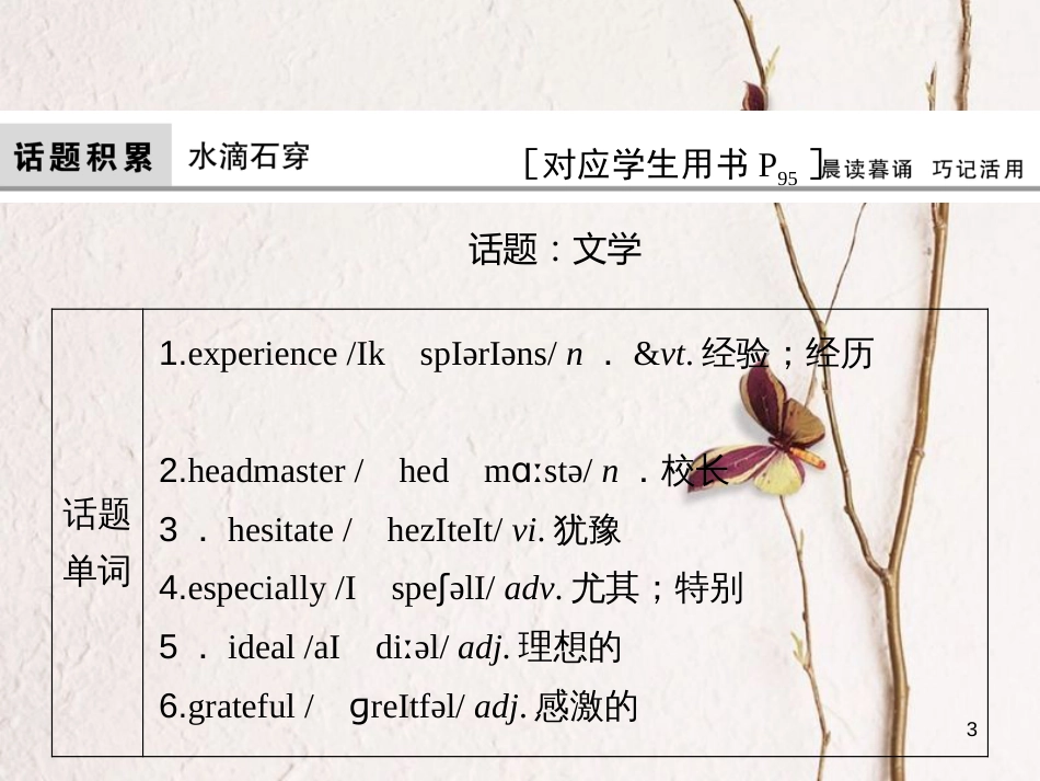 高考英语大一轮复习 第1部分 模块考点复习 Unit 16 Stories课件 北师大版选修6_第3页