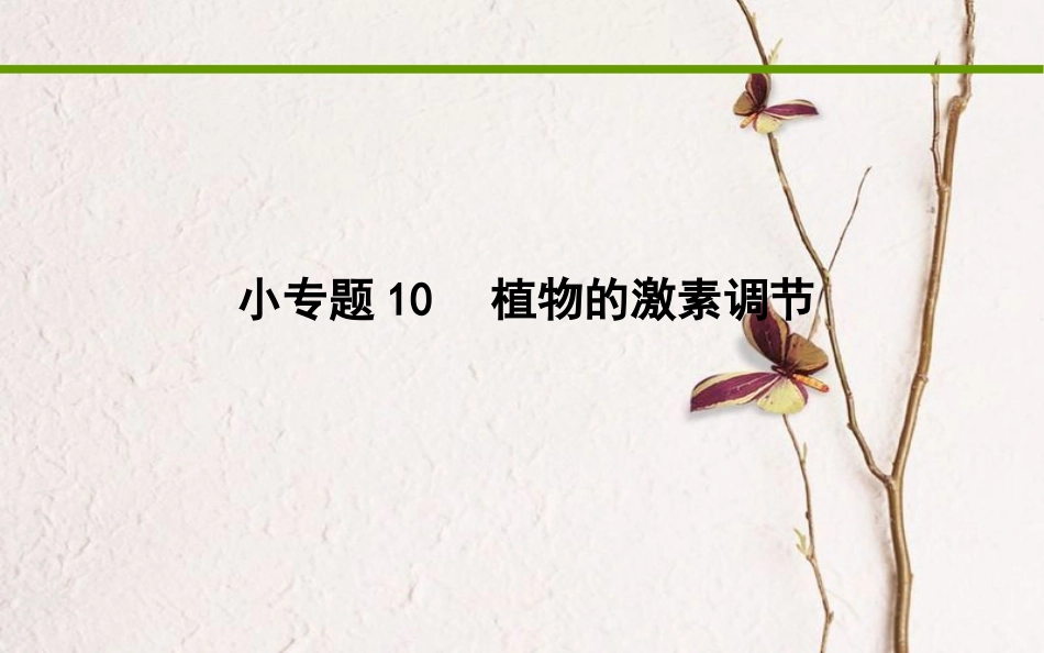 高考生物二轮复习 小专题10 植物的激素调节课件_第1页