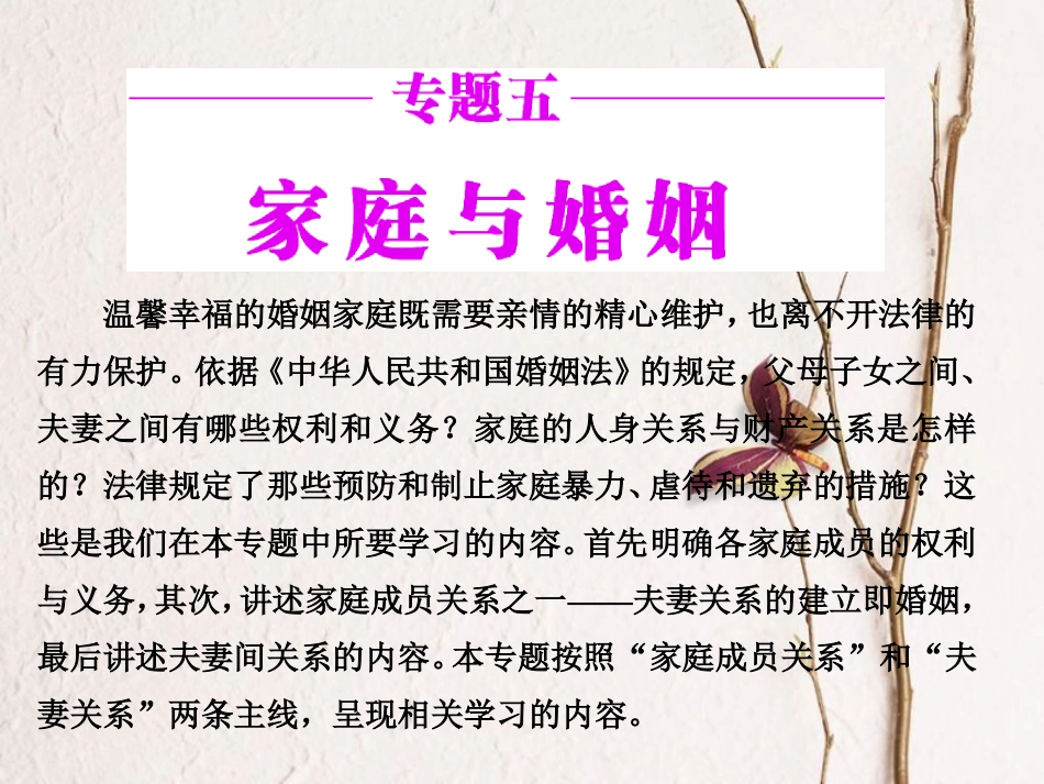 高中政治 专题五 家庭与婚姻 第一框 构建和睦家庭课件 新人教版选修5_第2页