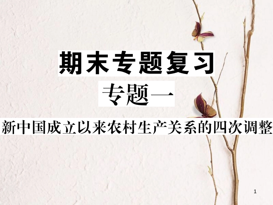 八年级历史下册 期末专题复习 专题一 新中国成立以来农村生产关系的四次调整练习课件 新人教版(1)_第1页