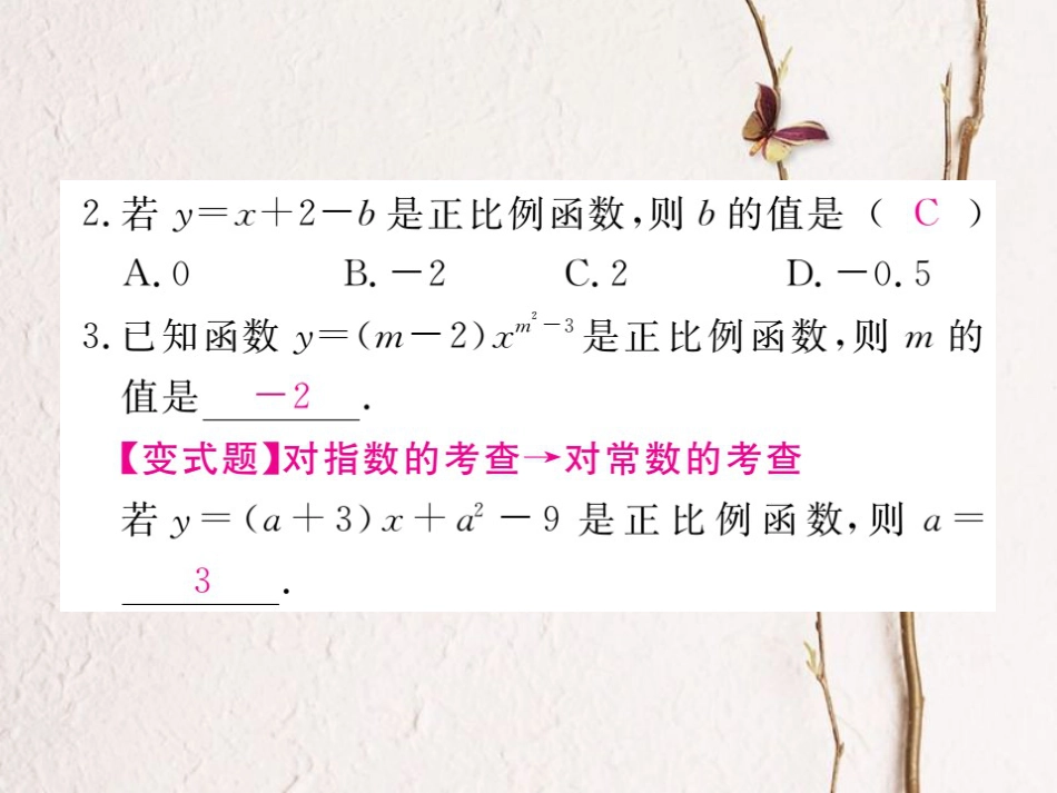 安徽省春八年级数学下册 第19章 一次函数 19.2.1 正比例函数 第1课时 正比例函数的概念练习课件 （新版）新人教版(1)_第3页