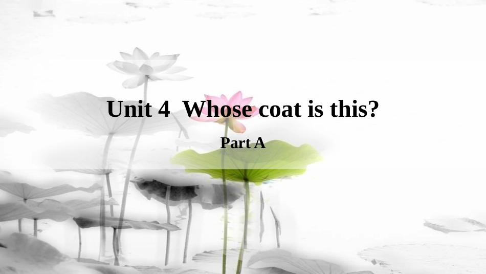 三年级英语下册 Unit 4 Whose Coat Is This课件2 陕旅版(1)_第1页