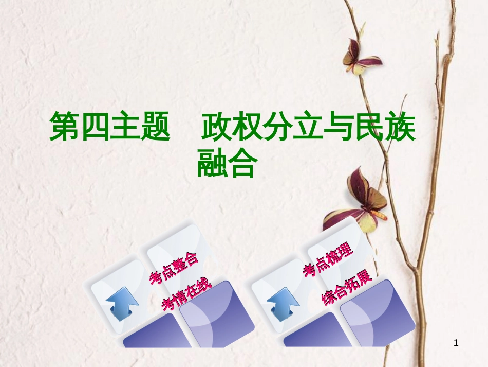 （重庆专版）中考历史复习 教材梳理 第一部分 中国古代史 第四主题 政权分立与民族融合课件(1)_第1页