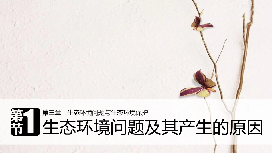 高中地理 第三章 生态环境问题与生态环境的保护 第一节 生态环境问题及其产生的原因同步备课课件 中图版选修6_第1页