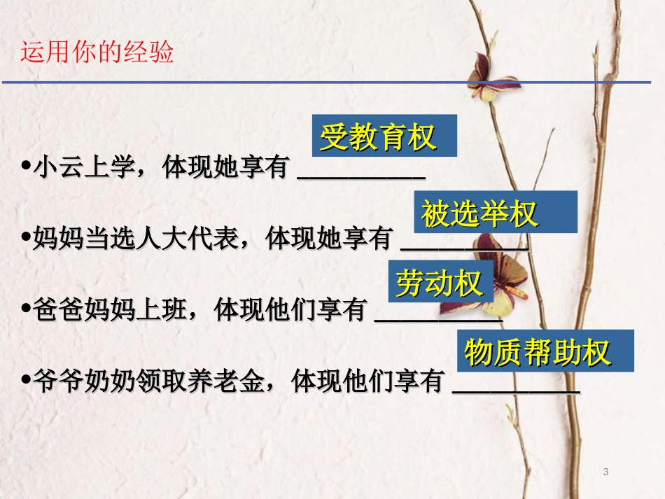八年级道德与法治下册 第二单元 理解权利义务 第三课 公民权利 第1框 公民基本权利课件 新人教版[共42页]_第3页
