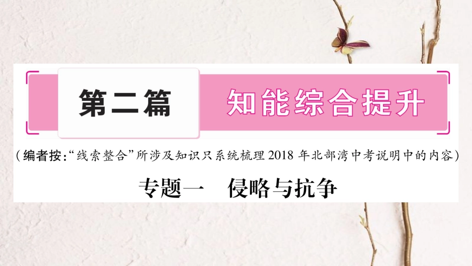 （广西北部湾专版）中考历史总复习 第二篇 知能综合提升 专题1 侵略与抗争课件 新人教版(1)_第1页