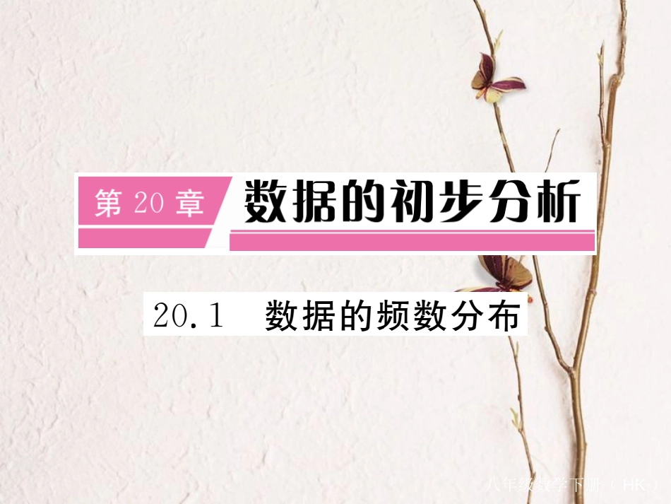 八年级数学下册 第20章 数据的初步分析 20.1 数据的频数分布导学课件 （新版）沪科版_第1页