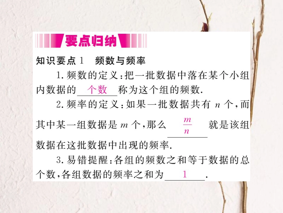 八年级数学下册 第20章 数据的初步分析 20.1 数据的频数分布导学课件 （新版）沪科版_第2页