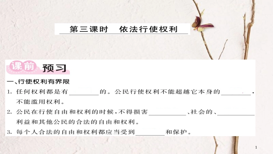 八年级道德与法治下册 第二单元 理解权利义务 第三课 公民权利（依法行使权利）课件 新人教版(1)_第1页
