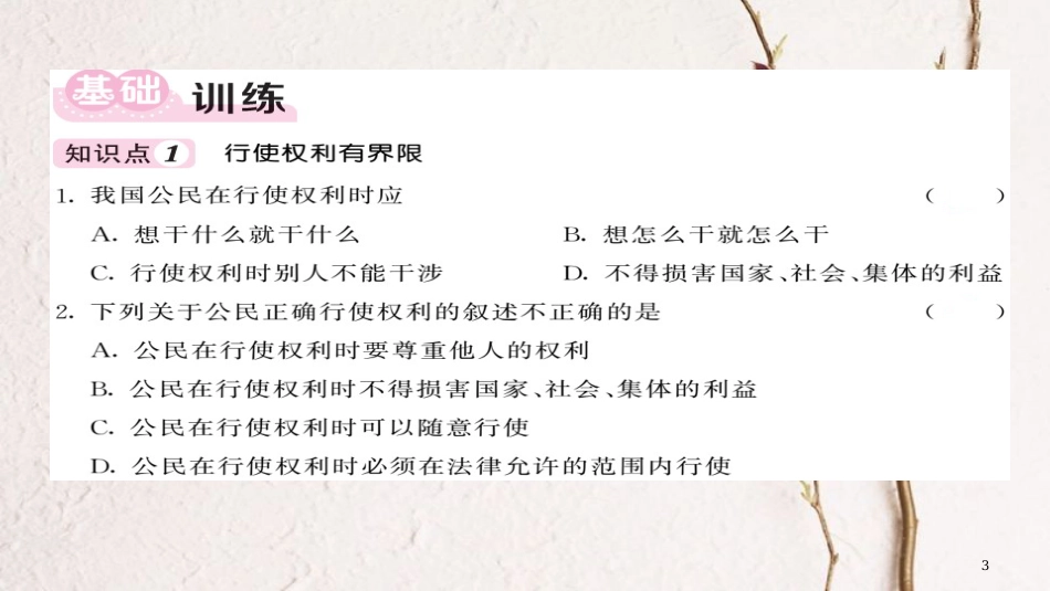 八年级道德与法治下册 第二单元 理解权利义务 第三课 公民权利（依法行使权利）课件 新人教版(1)_第3页