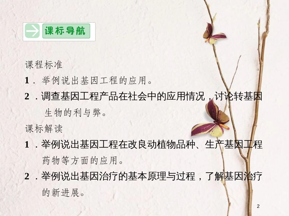 高中生物 第一单元 生物技术与生物工程 第一章 基因工程和蛋白质工程 1.1.2 基因工程的应用课件 中图版选修3_第2页
