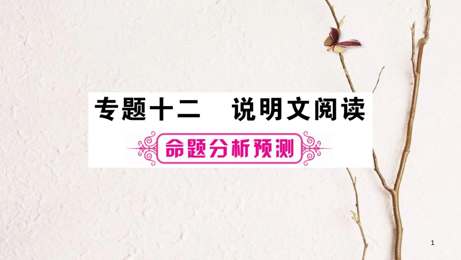 （重庆专版）中考语文总复习 第3部分 现代文阅读 专题12 说明文阅读课件_第1页