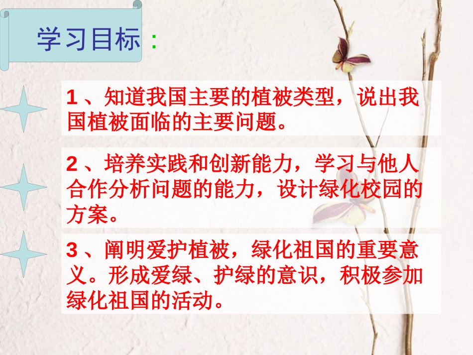 湖南省桑植县七年级生物上册 第三单元 第六章 爱护植被 绿化祖国课件 （新版）新人教版(1)_第3页