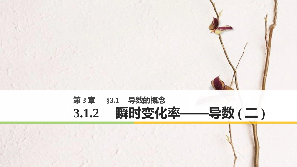 高中数学 第三章 导数及其应用 3.1.2 瞬时变化率——导数（二）课件 苏教版选修1-1(1)_第1页