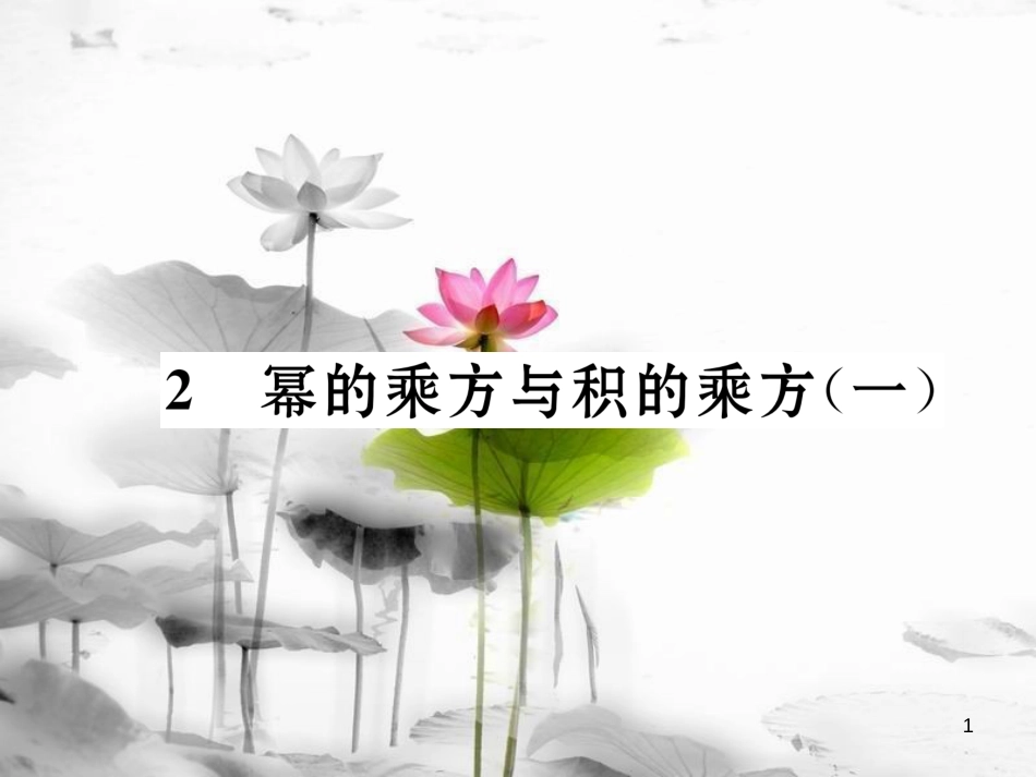 （成都专版）七年级数学下册 第1章 整式的乘除 2 幂的乘方与积的乘方（1）作业课件 （新版）北师大版_第1页