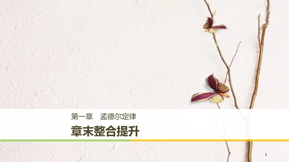 高中生物 第一章 孟德尔定律章末整合提升课件 浙科版必修2_第1页