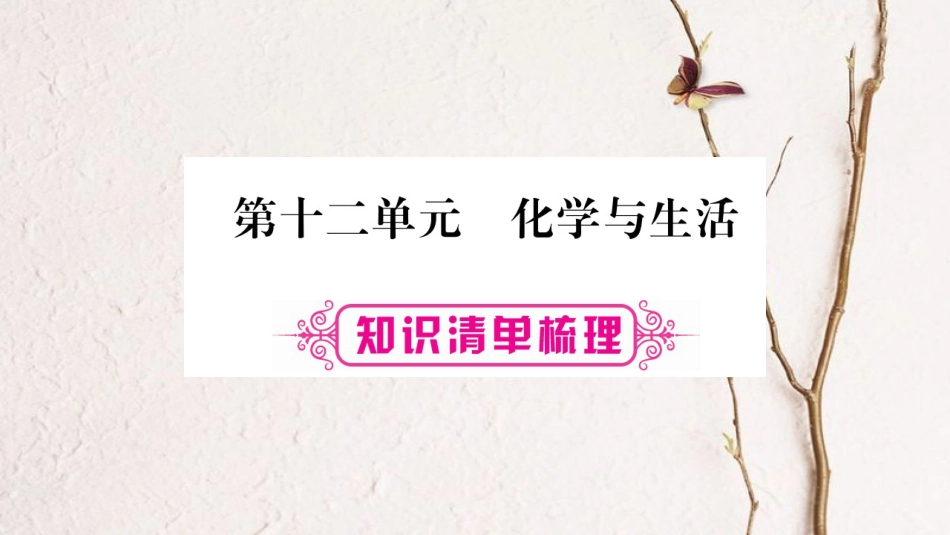 安徽省中考化学总复习 第1部分 教材系统复习 第12单元 化学与生活课件(1)_第1页