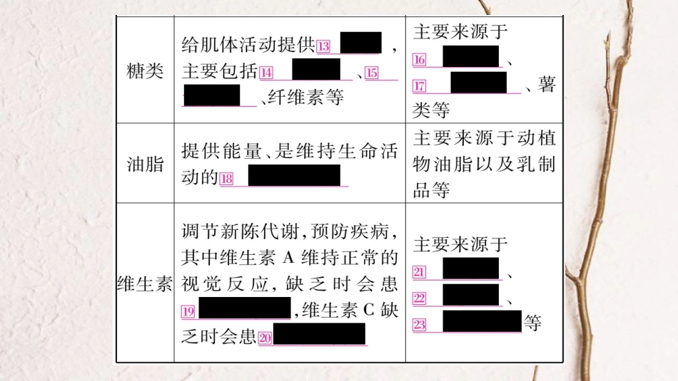 安徽省中考化学总复习 第1部分 教材系统复习 第12单元 化学与生活课件(1)_第3页