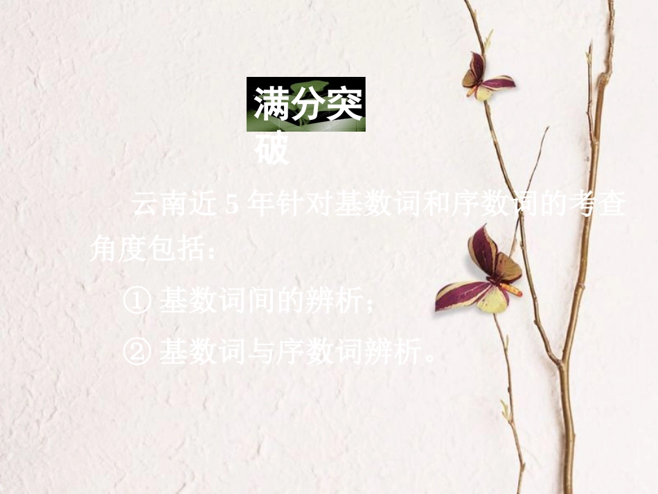 云南省中考英语复习 第二部分 语法专题研究 专题四 数词课件(1)_第3页