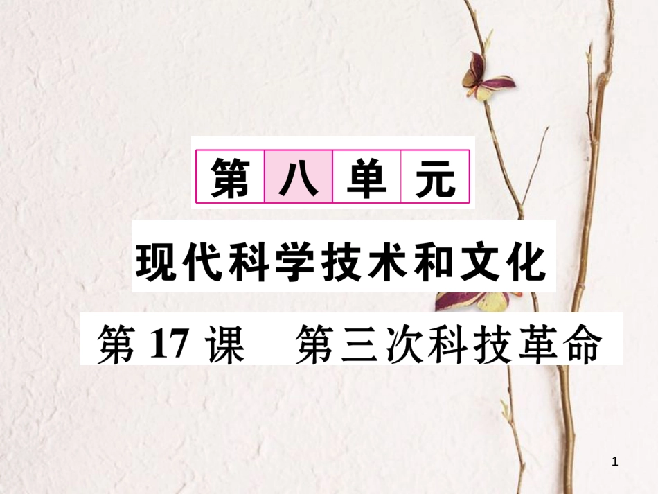 九年级历史下册 第八单元 现代科学技术和文化 第17课 第三次科技革命作业课件1 新人教版(1)_第1页