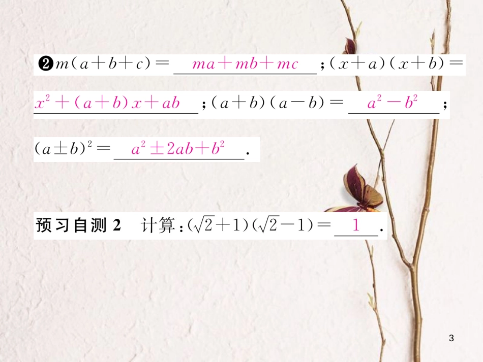 （黔西南专版）八年级数学下册 第16章 二次根式 16.3 二次根式的加减 第2课时 二次根式的混合运算作业课件 （新版）新人教版_第3页