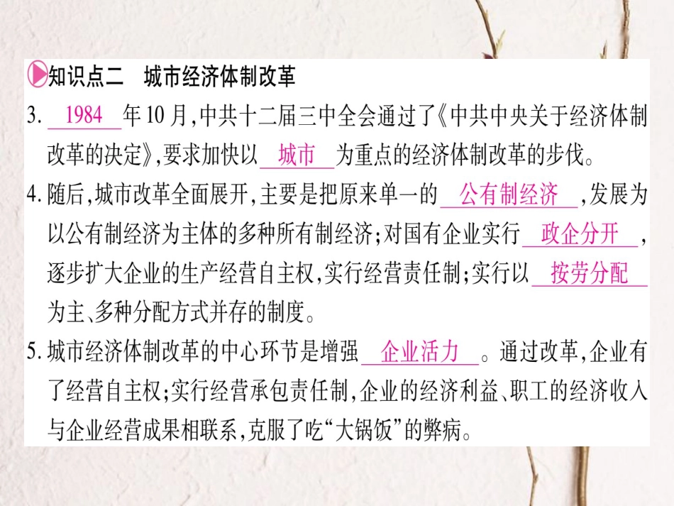 春八年级历史下册 第三单元 中国特色社会主义道路 第8课 经济体制改革习题课件 新人教版_第3页