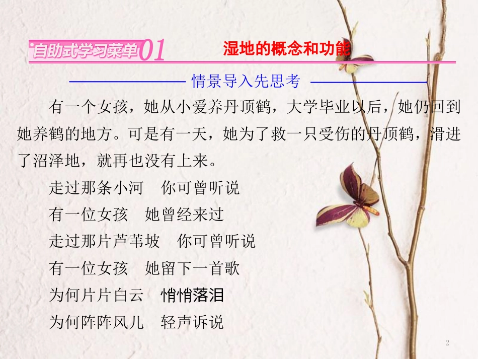 高中地理 第四章 生态环境保护 第三节 湿地干涸及其恢复课件 新人教版选修6_第2页