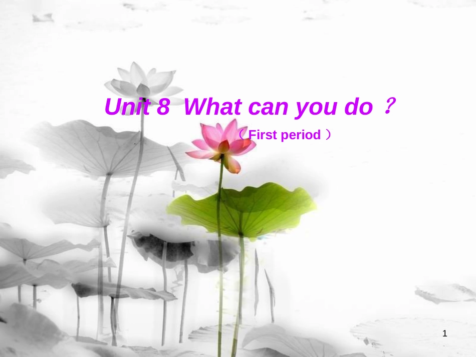 四年级英语下册 Unit 8 What Can You Do pa课件2 陕旅版_第1页