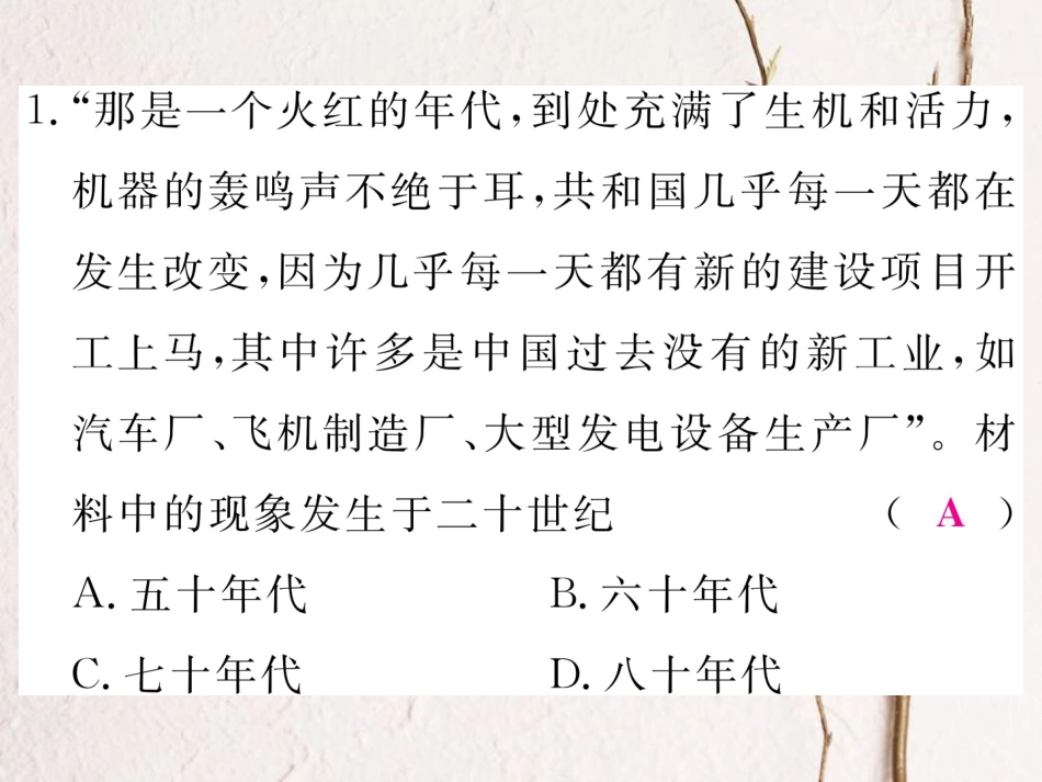 八年级历史下册 第二单元 检测卷讲评课件 岳麓版_第2页