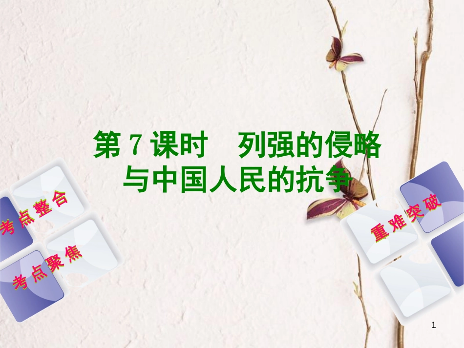 中考历史复习方案 第2单元 中国近代史 第7课时 列强的侵略与中国人民的抗争课件 岳麓版_第1页