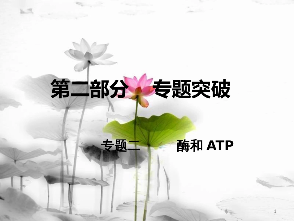 高考生物二轮复习 第二部分 专题二 酶和ATP课件_第1页