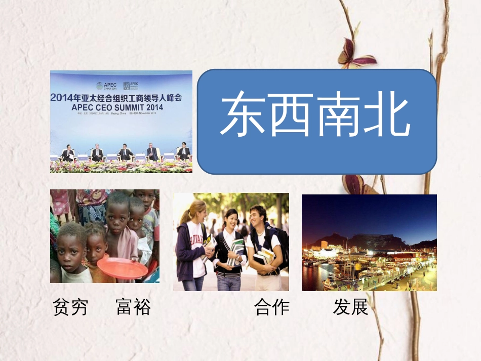 九年级政治全册 第六单元 漫步地球村 第十八课《东西南北》课件2 教科版(1)_第1页