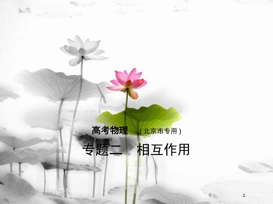 （北京专版）2019版高考物理一轮复习 专题二 相互作用课件_第1页