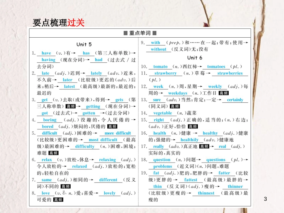 安徽省版中考英语 第一部分 系统复习 成绩基石 七上 第2讲 课件_第3页