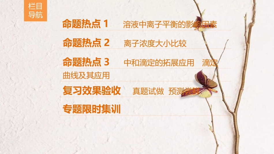 高考化学二轮复习 专题2 化学基本理论 第9讲 水溶液中的离子平衡课件(1)_第2页