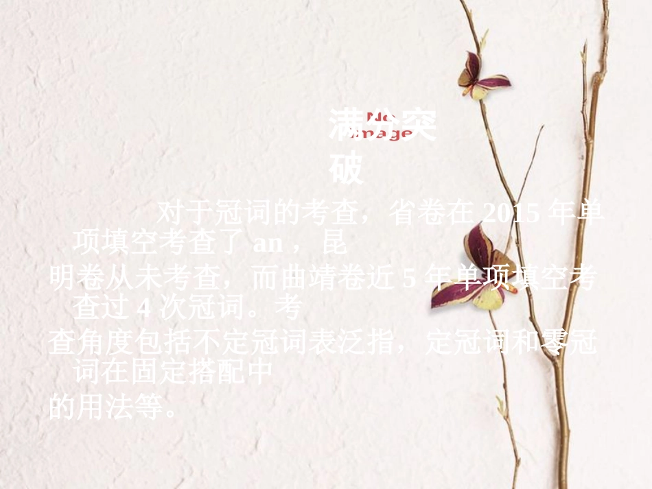 云南省中考英语复习 第二部分 语法专题研究 专题三 冠词课件_第2页