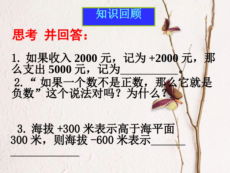 陕西省安康市石泉县池河镇七年级数学上册 1.1 正数和负数（2）课件 （新版）新人教版_第3页