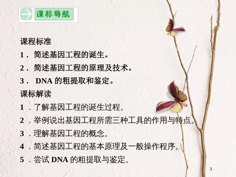 高中生物 第一单元 生物技术与生物工程 第一章 基因工程和蛋白质工程 1.1.1 基因工程的原理课件 中图版选修3_第3页