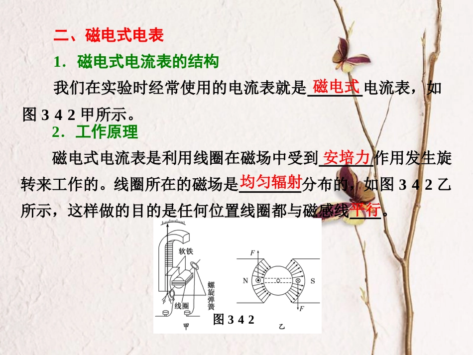 高中物理 第三章 磁场 第四节 安培力的应用课件 粤教版选修3-1(1)_第3页