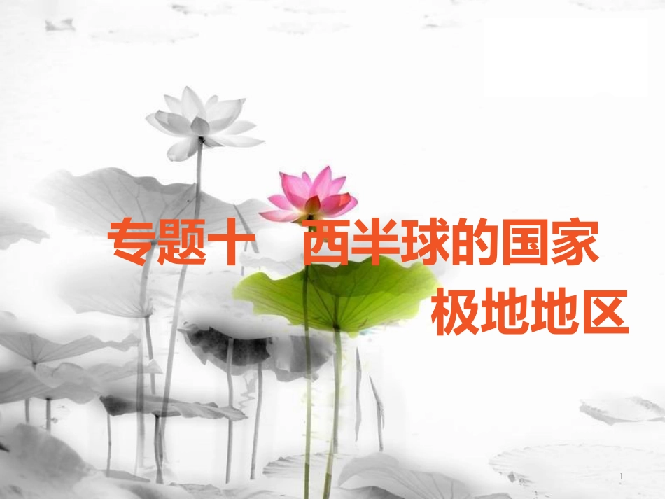 （广东专版）中考地理 中考解读 专题复习十 西半球的国家 极地地区课件(1)_第1页