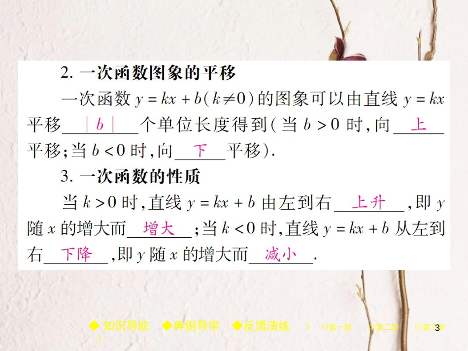 八年级数学下册 19《一次函数》19.2 一次函数 19.2.2 第2课时 一次函数的图象和性质习题课件 （新版）新人教版_第3页