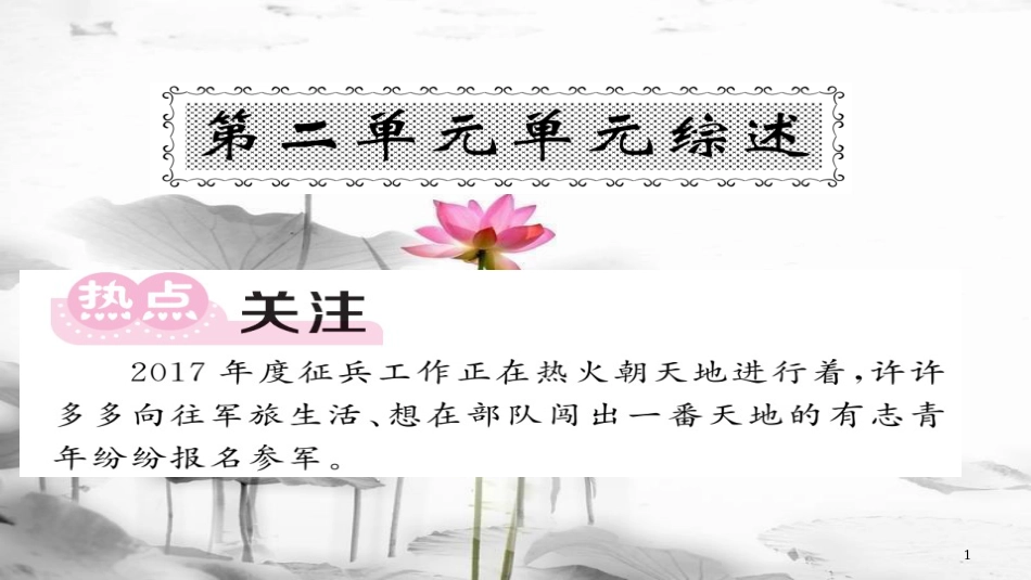 八年级道德与法治下册 第二单元 理解权利义务单元综述课件 新人教版(1)_第1页
