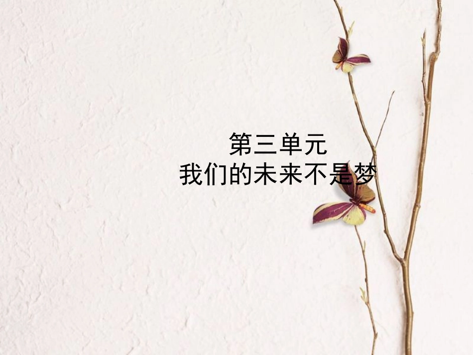 （烟台专版）中考政治复习 第一部分 九全一册 第三单元 我们的未来不是梦课件_第1页
