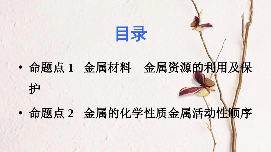 湖南省长沙市中考化学复习 第一部分 教材知识梳理 第八单元 金属和金属材料课件(1)_第2页